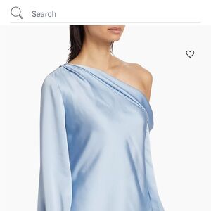 Elegant One-Shoulder Blue Blouse